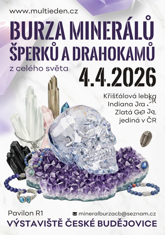 💎4.4.2026 Burza Minerálů Šperků Drahokamů Výstaviště České Budějovice 💎