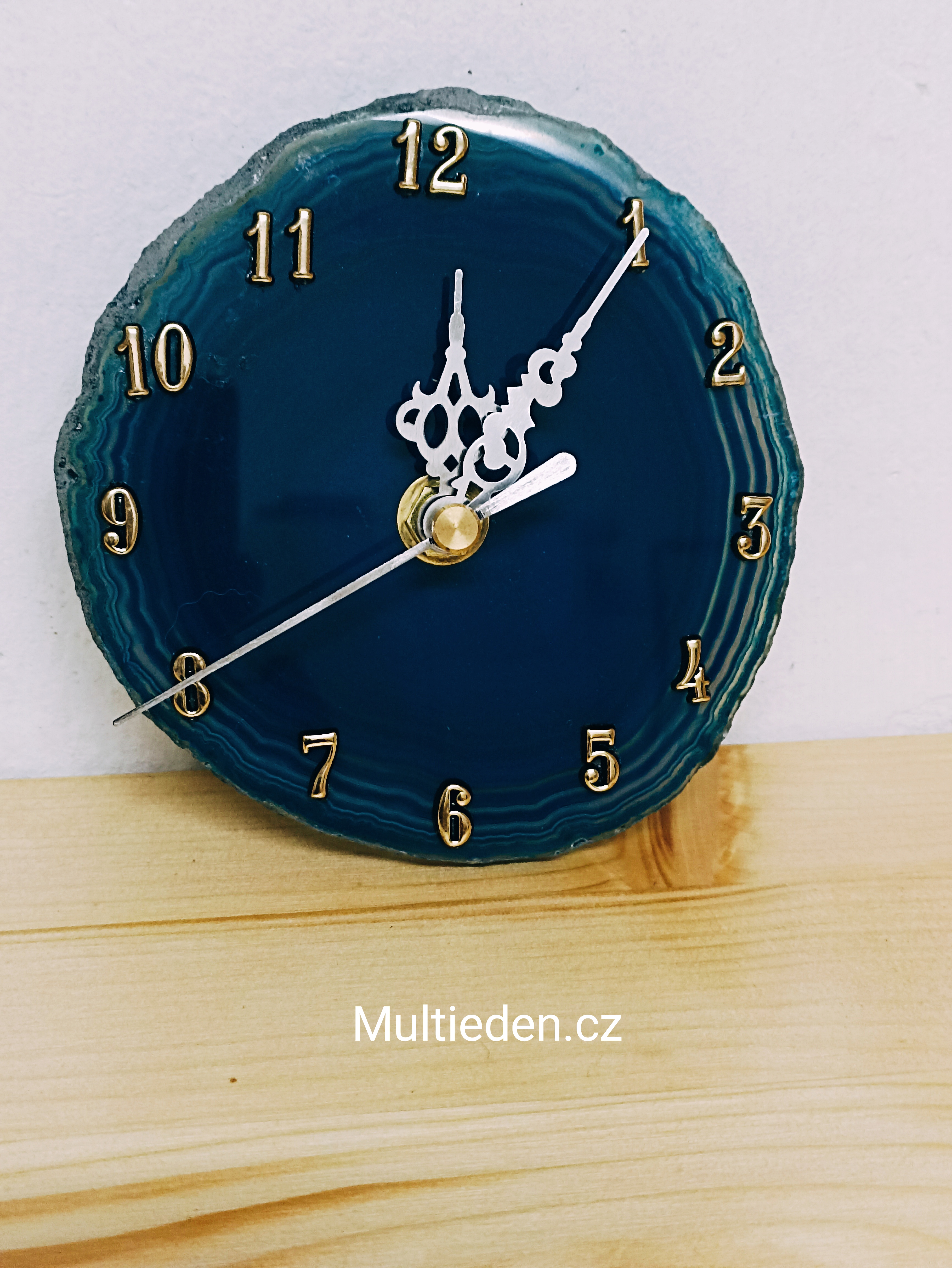 Hodiny z Achátu modrozelené na pověšení. Z:1
