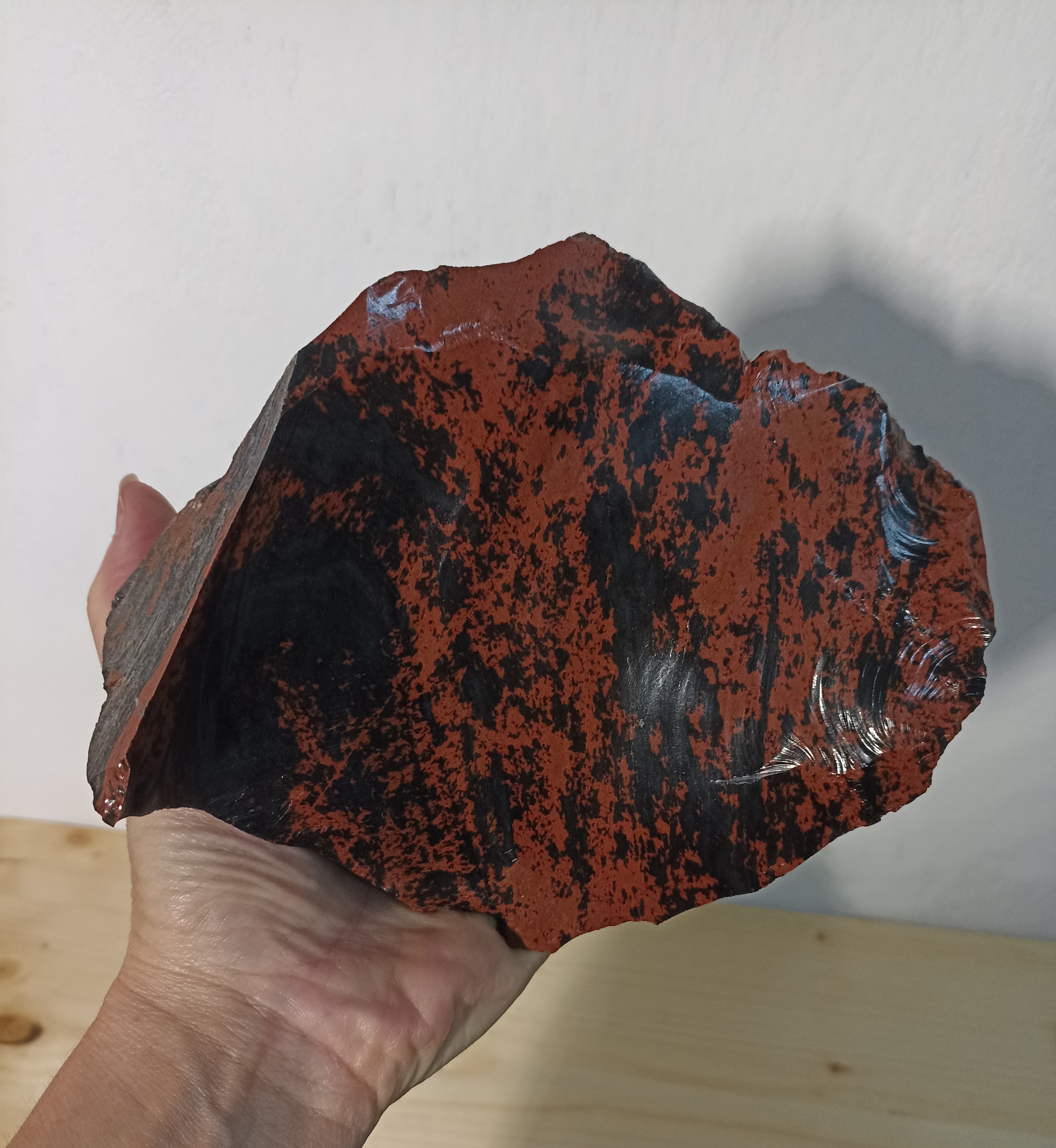 Obsidián - Moka, surový- mahagonový 1,118 kg.