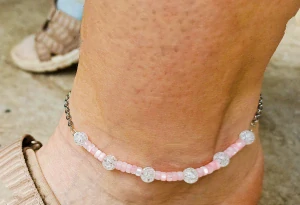 Náramek na nohu, Křišťál, Perleť 
