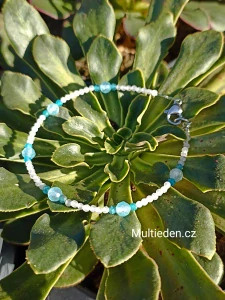  Akvamarín, Apatit a Křišťál Fasetovany náramek na ruku 