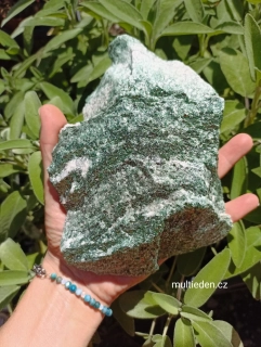 Fuchsit surový  řez základna - 0,962kg, č: 17 .  