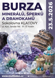 💎 23.5.2026 Burza Minerálů Šperků a Drahokamů Sokolovna Klatovy .