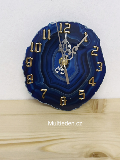 Hodiny z modrého Achátu  na pověšení. Č:5.