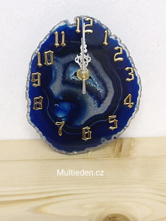 Hodiny z modrého Achátu  na pověšení. Č:6.