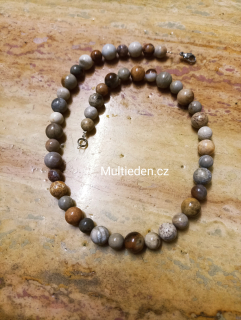 Zkamenělý Korál náhrdelník 8 a 10 mm. 