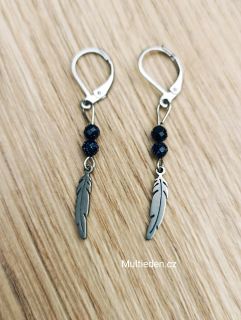 Modrý Aventurín fasetovany náušnice 