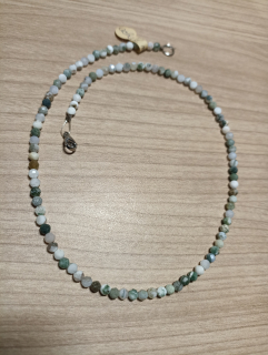 Náhrdelník mechový achát fasetovany 3 mm