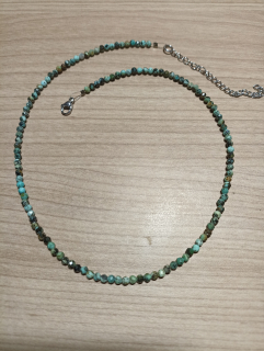 Africký tyrkys fasetovany náhrdelník 3 mm