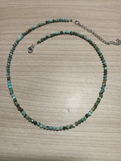 Africký tyrkys fasetovany náhrdelník 3 mm