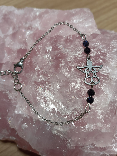 Avanturin modrý fasetovane kuličky 4 mm, náramek na ruku 