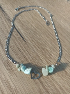 Řetízek z chirurgické oceli s Larimarem 