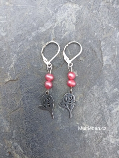 Říční perly náušnice , růžové č:2