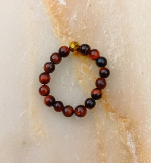 Prsten : Býčí oko a Hematit.