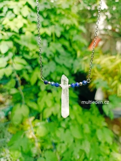 Náhrdelník Lápis lazuli, křišťál.
