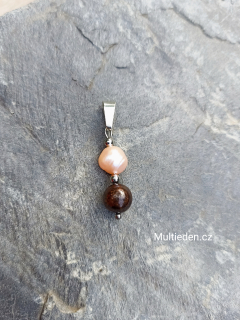 Přívěsek Říční perla a Granát 