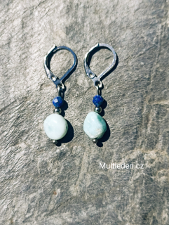 Larimar a Lápis lazuli, náušnice 