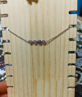 Ametyst náhrdelník, broušené kostičky.