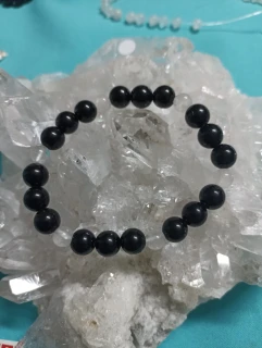 Černý obsidián, křišťál 