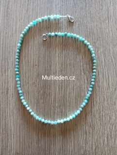 Amazonit náhrdelník broušené kuličky. 