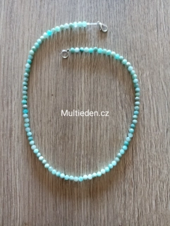 Amazonit náhrdelník broušené kuličky. 