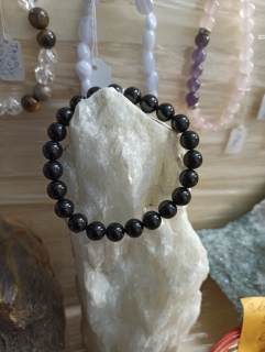 Černý Turmalín - Skryl, náramek na ruku 6 mm