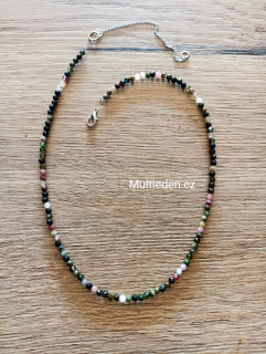 Turmalín broušený, náhrdelník 
