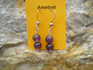 Naušnice Ametyst 6mm. 